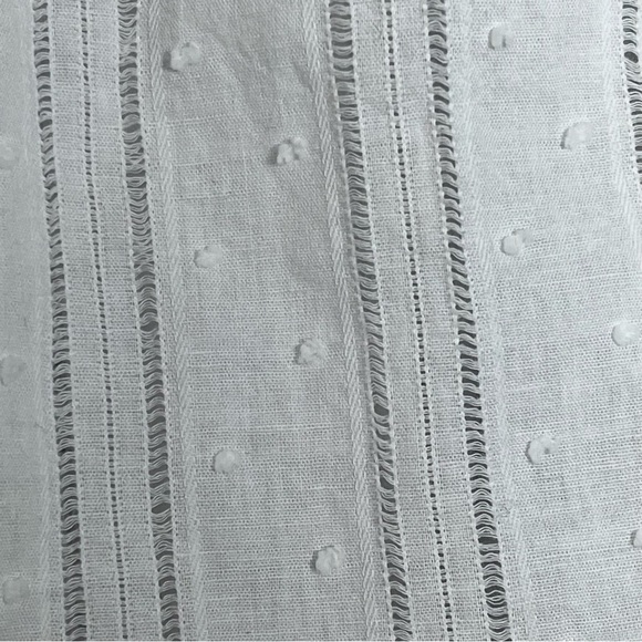 Land' n Sea Women Eyelet Split Tie Neck Blouse White 100% Cotton Women Size L - Picture 4 of 11